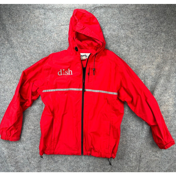 DISH Network Cintas Waterproof Hooded Jacket Mens Medium Full Zip, 3 Pocket - Picture 1 of 7